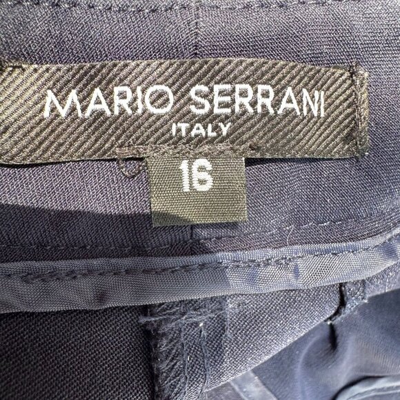 Mario Serrani Italy Womens Navy Flat Front Slash Pockets Zipper Closure Pants 16 - Picture 2 of 7